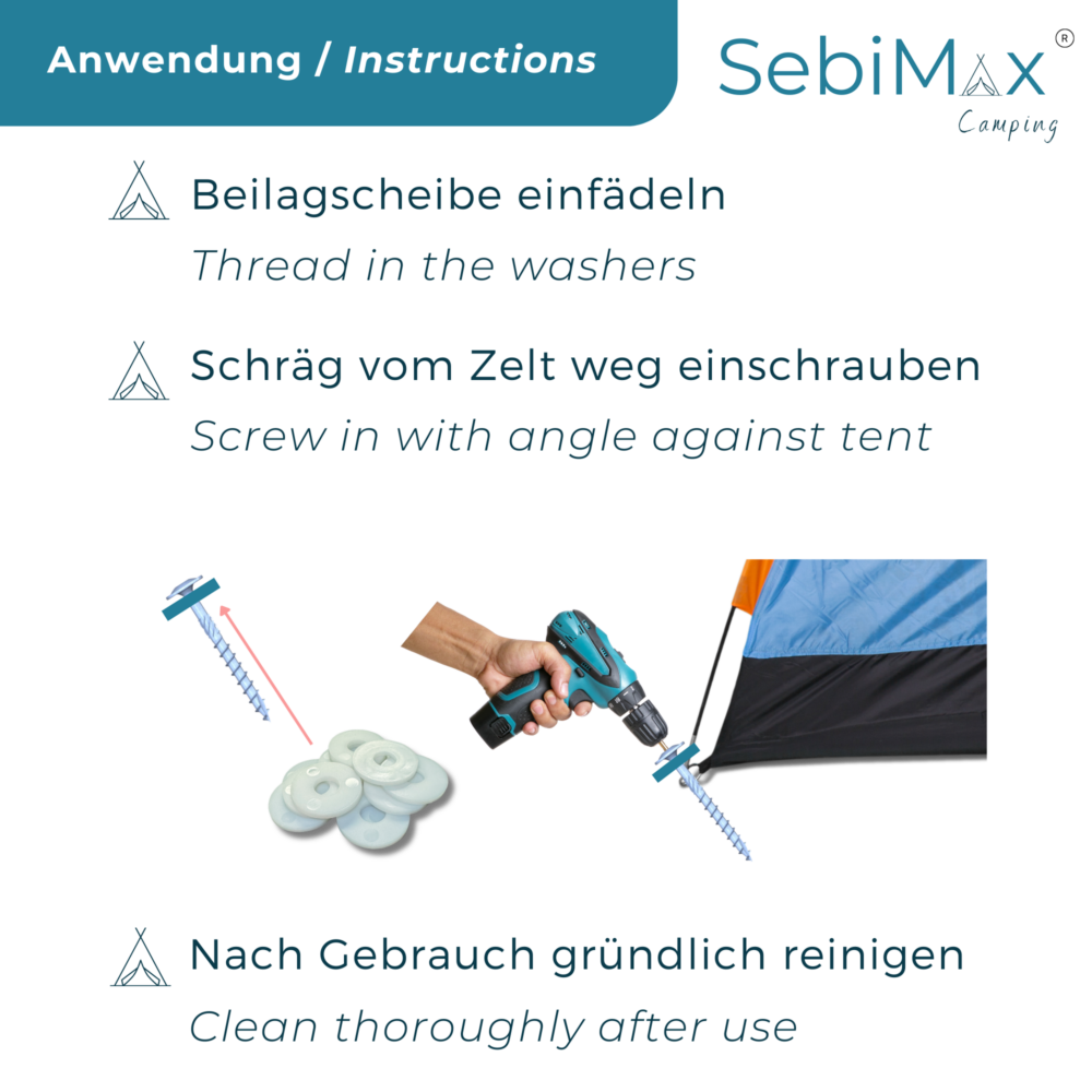 SebiMax - Zeltschrauben Komplettset 37-teilig – Bild 5
