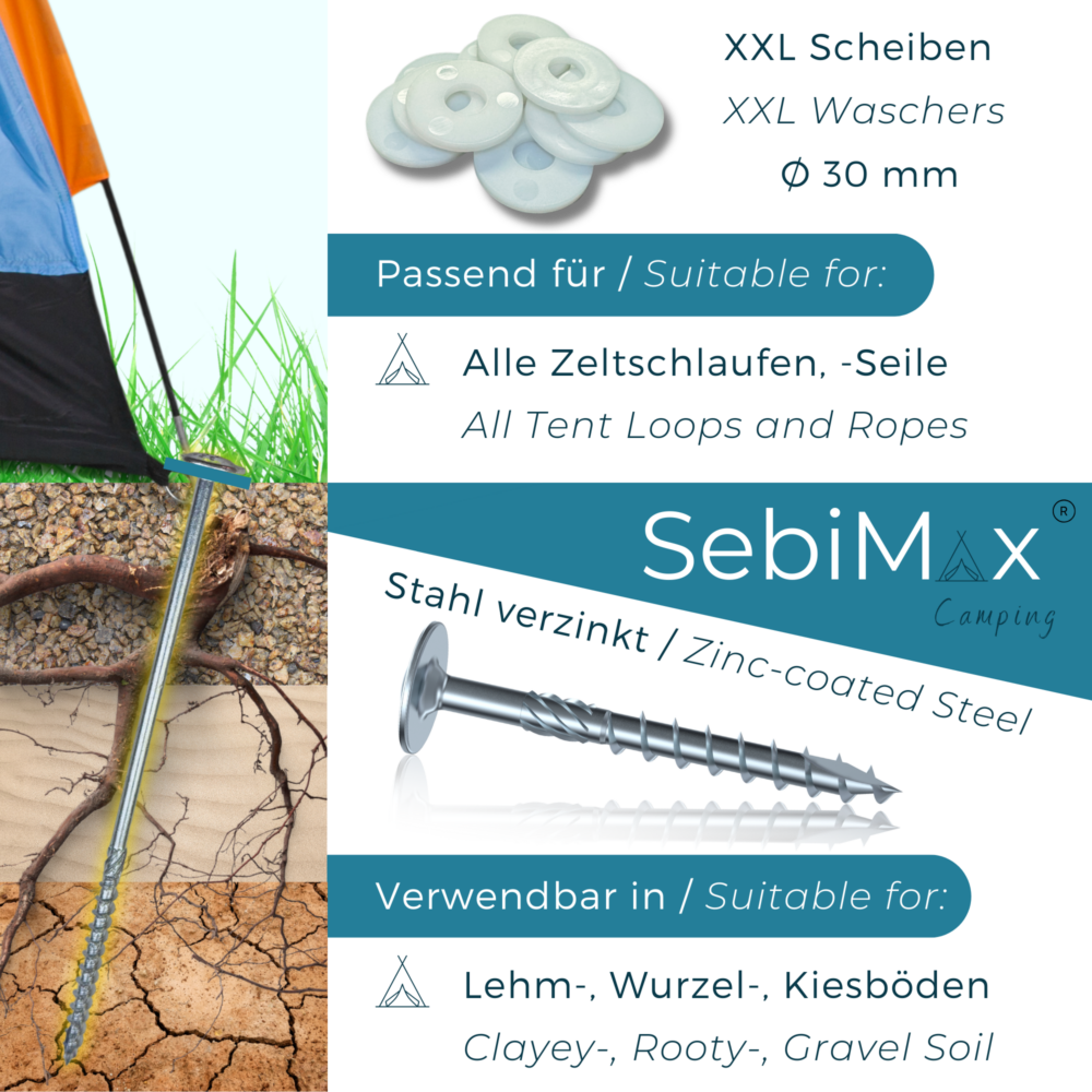 SebiMax - Zeltschrauben Komplettset 37-teilig – Bild 3