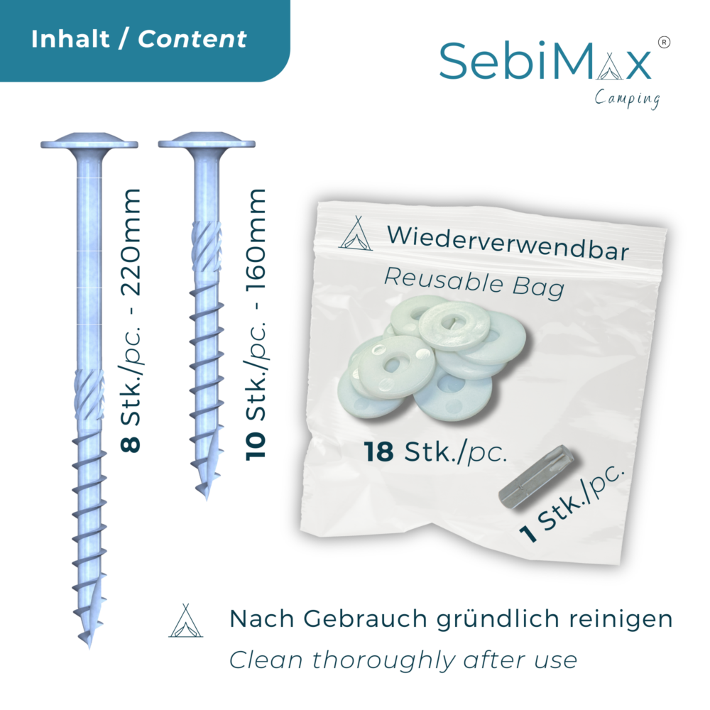 SebiMax - Zeltschrauben Komplettset 37-teilig – Bild 6