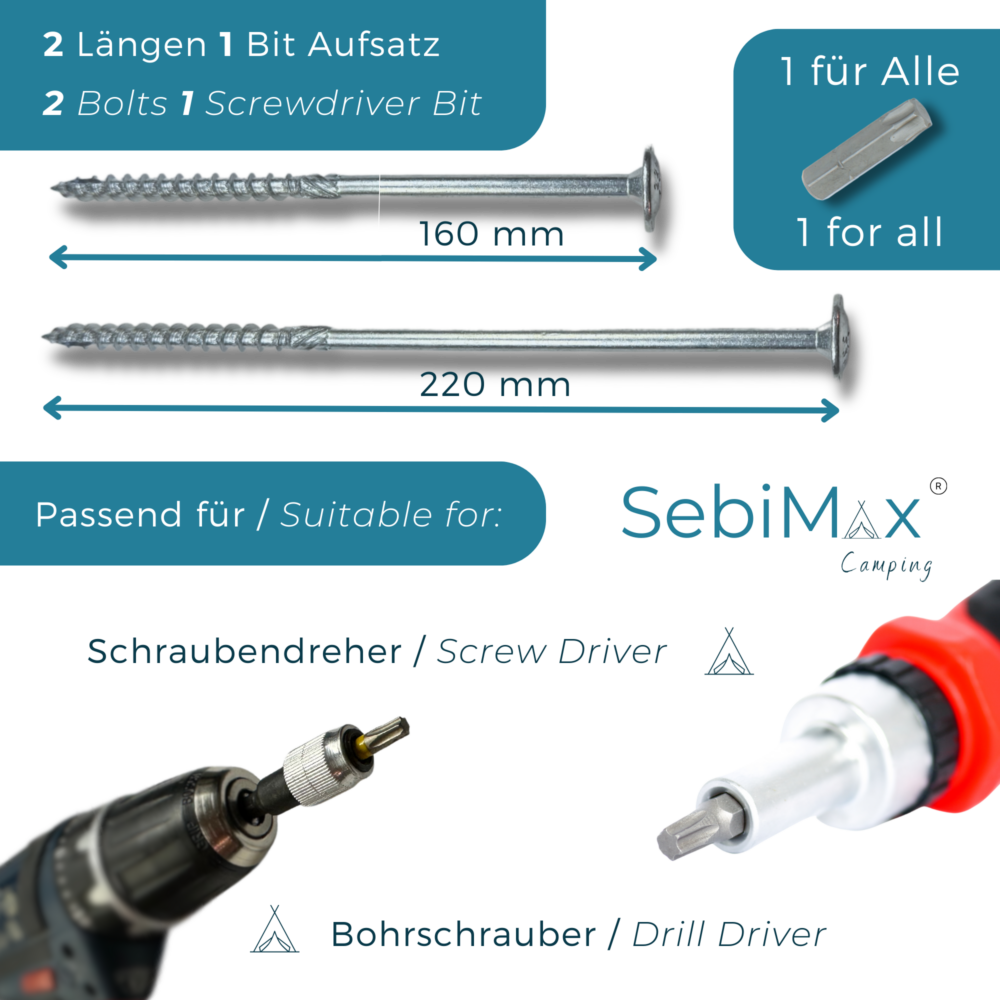 SebiMax - Zeltschrauben Komplettset 37-teilig – Bild 2